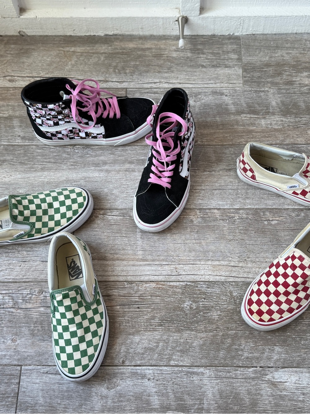 Green Checkered Vans  | Women's Size 8 | Men's Size 6.5 - Picture 2 of 5